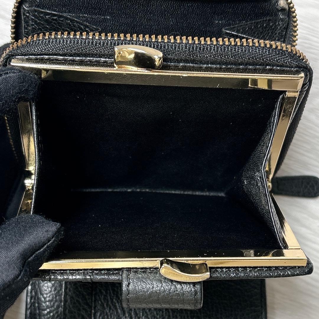 ✨美品✨ヴィヴィアンウエストウッド 2つ折り財布 がま口 ハート ブラック ロゴ