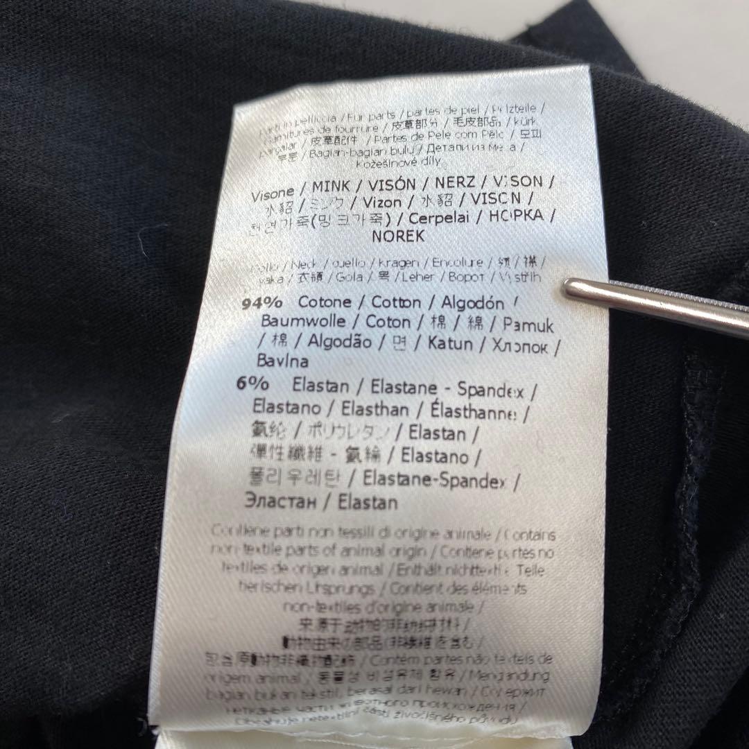 美品★FENDI フェンディ 半袖Tシャツ カットソー ミンクファーFFロゴ S