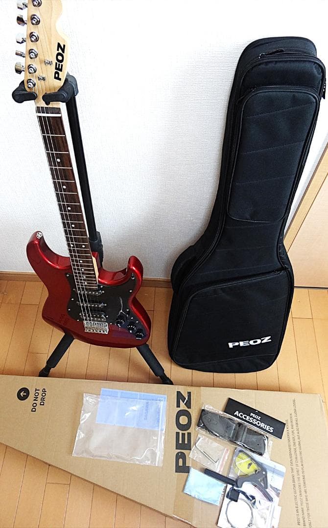 送料無料 PEOZ / TR3【スマートギター】ストラトタイプ　RED