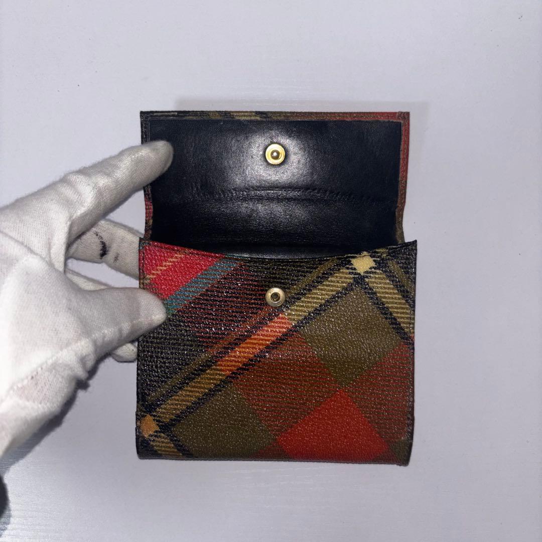 0071 vivienne westwood タータンチェック オーブ 折り財布
