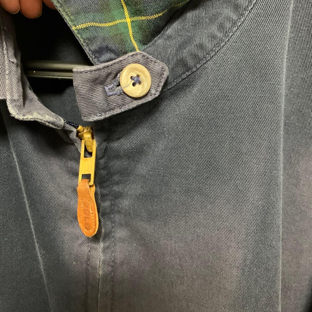 古着　USA製　ラルフローレン スイングトップ　XL ネイビー　フェード　襤褸