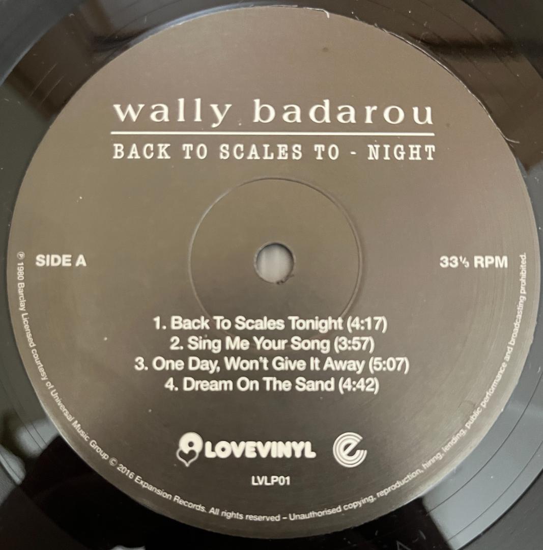 洋楽 wally badarou BACK TO SCALES TO-NIGHT LP