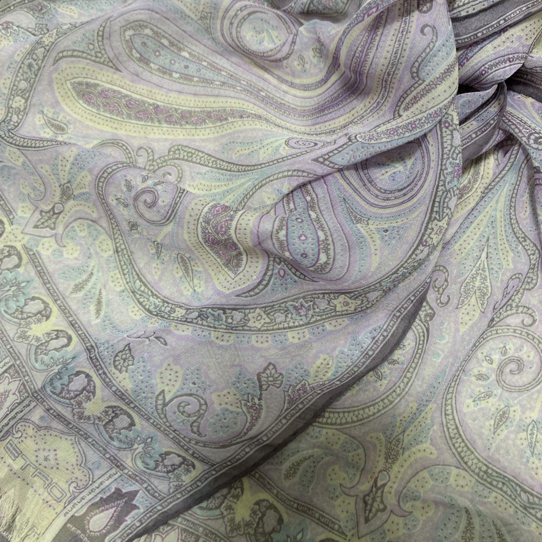 極美品✨ETRO エトロ シルク イタリア製 ストール スカーフ ペイズリー