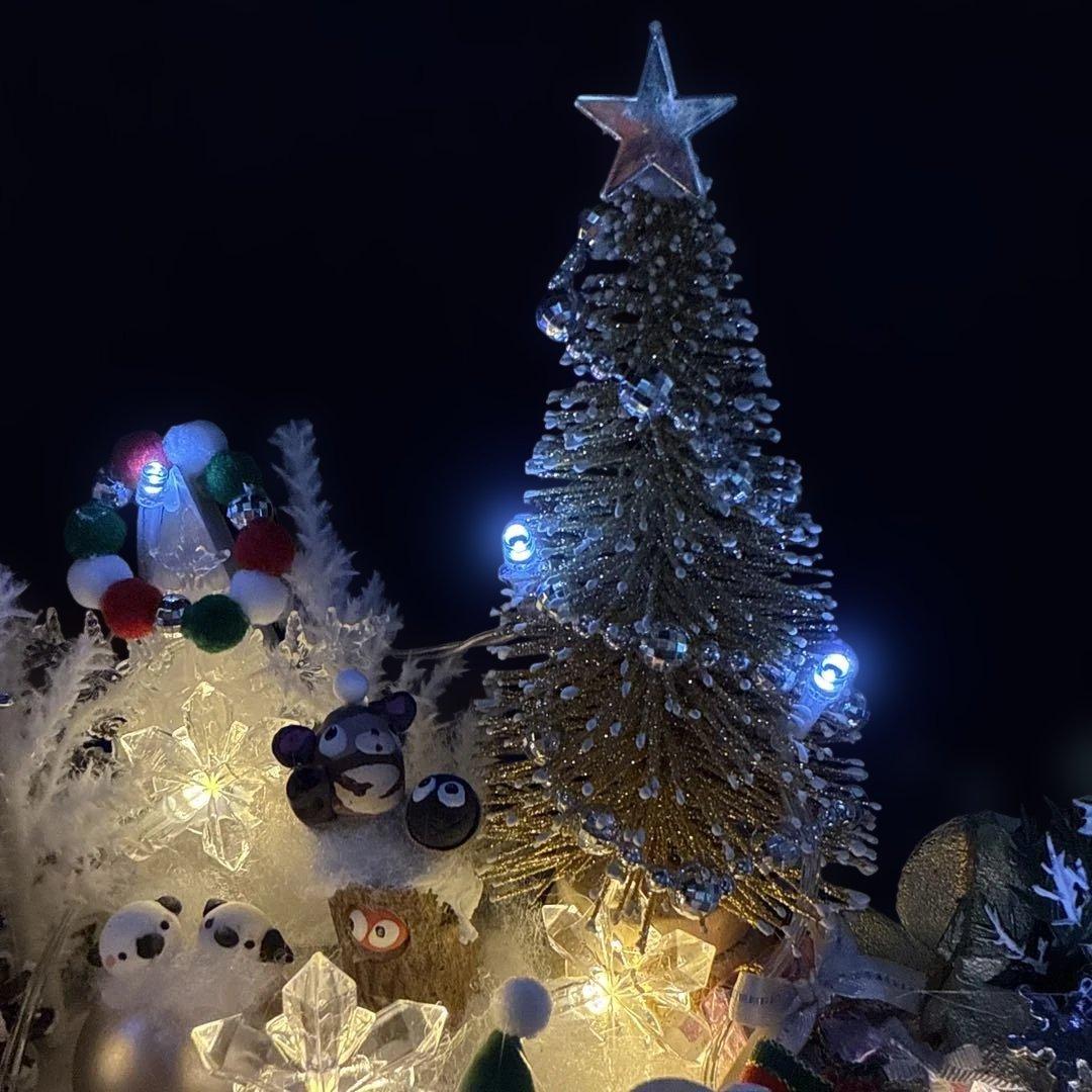 どんぐりアート♡Xmasオブジェ ホワイト　トレイン添え♡
