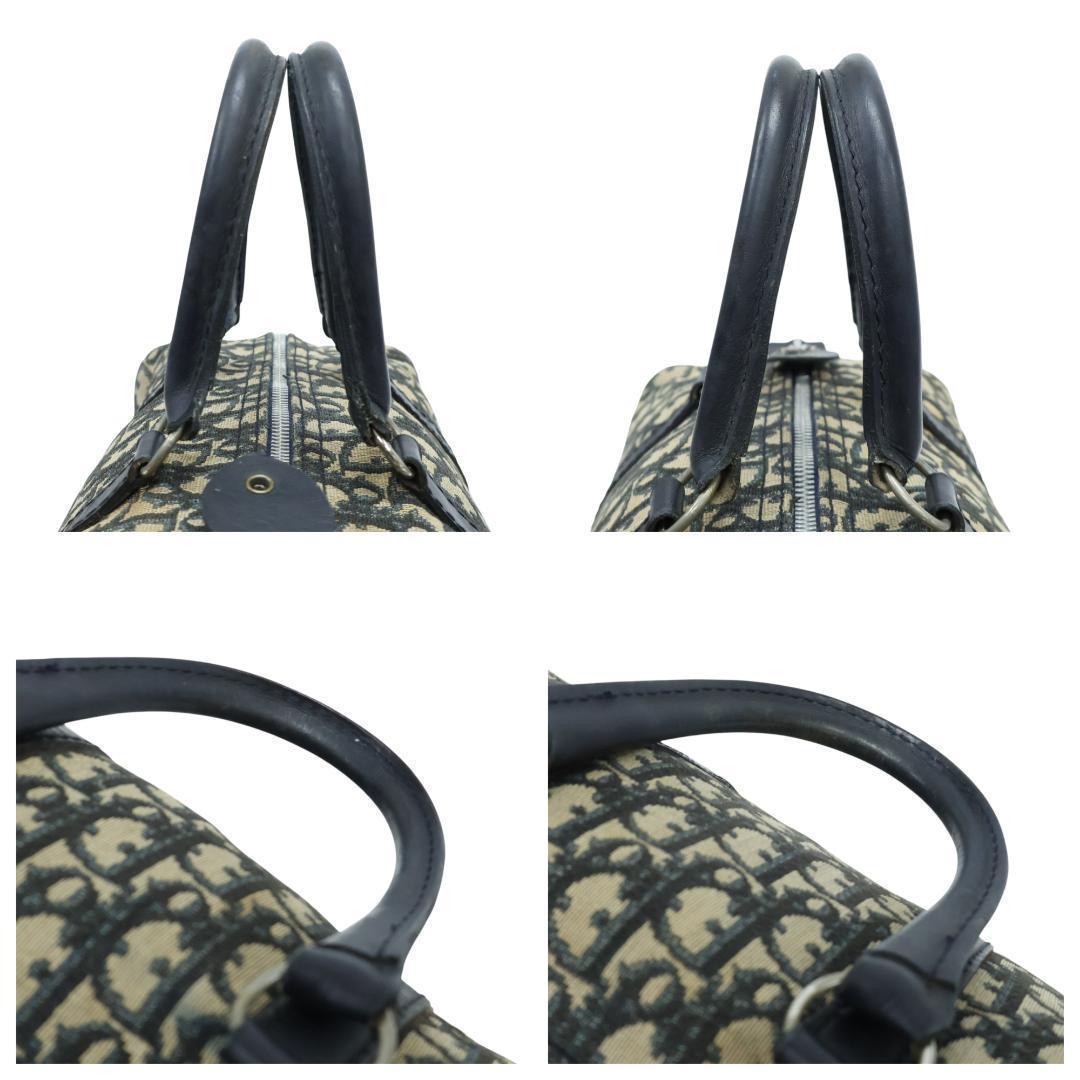 美品 Dior ディオール ミニボストン ハンドバッグ トロッター ネイビー