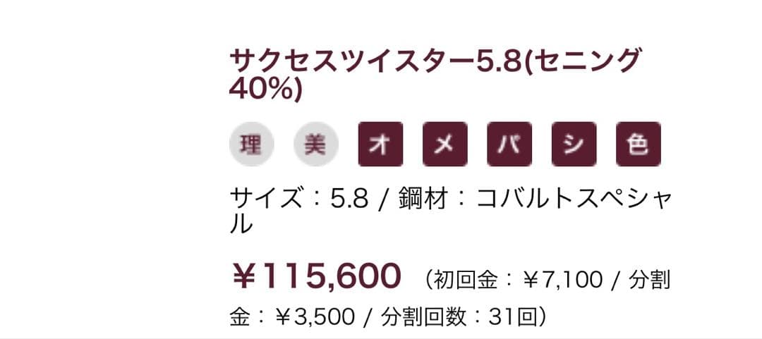 トギノン セニング サクセスツイスター(ブルー⑩)5.8インチ モデルIII