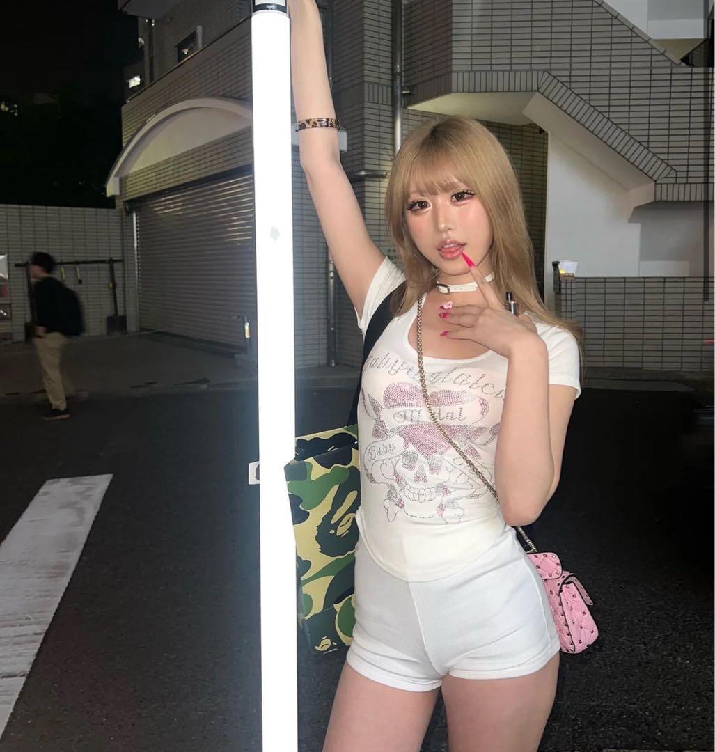 トップス babylclub bmc twinkleskullt white