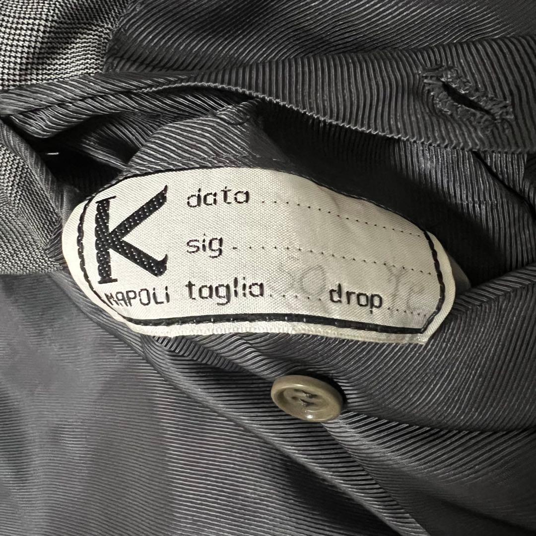美品 KITON ダブル スーツセットアップ グレンチェック 灰色 Lくらい
