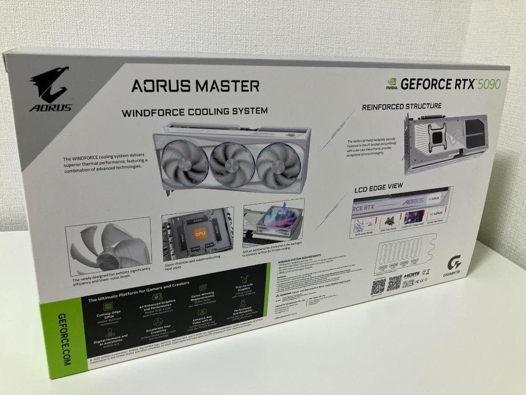 【新品・未使用・購入証明】RTX5090 Aorus Master Ice(白)