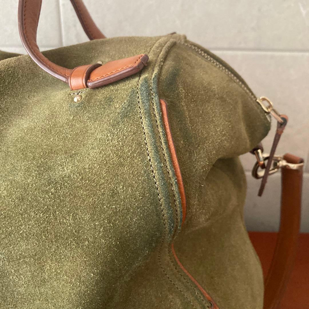 popoさま　COLE HAAN オリーブグリーン スエード ボストンバッグ