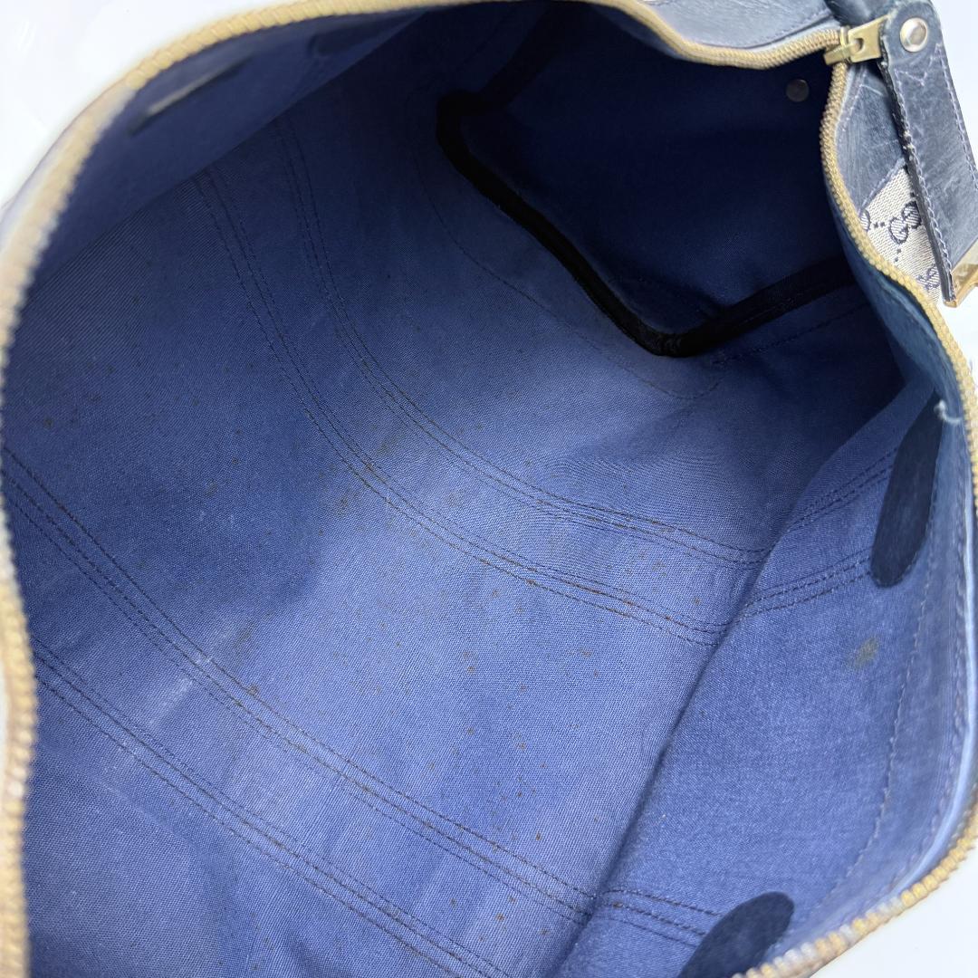 希少デザイン GUCCI ボストンバッグ GGスプリーム シェリーライン 大容量
