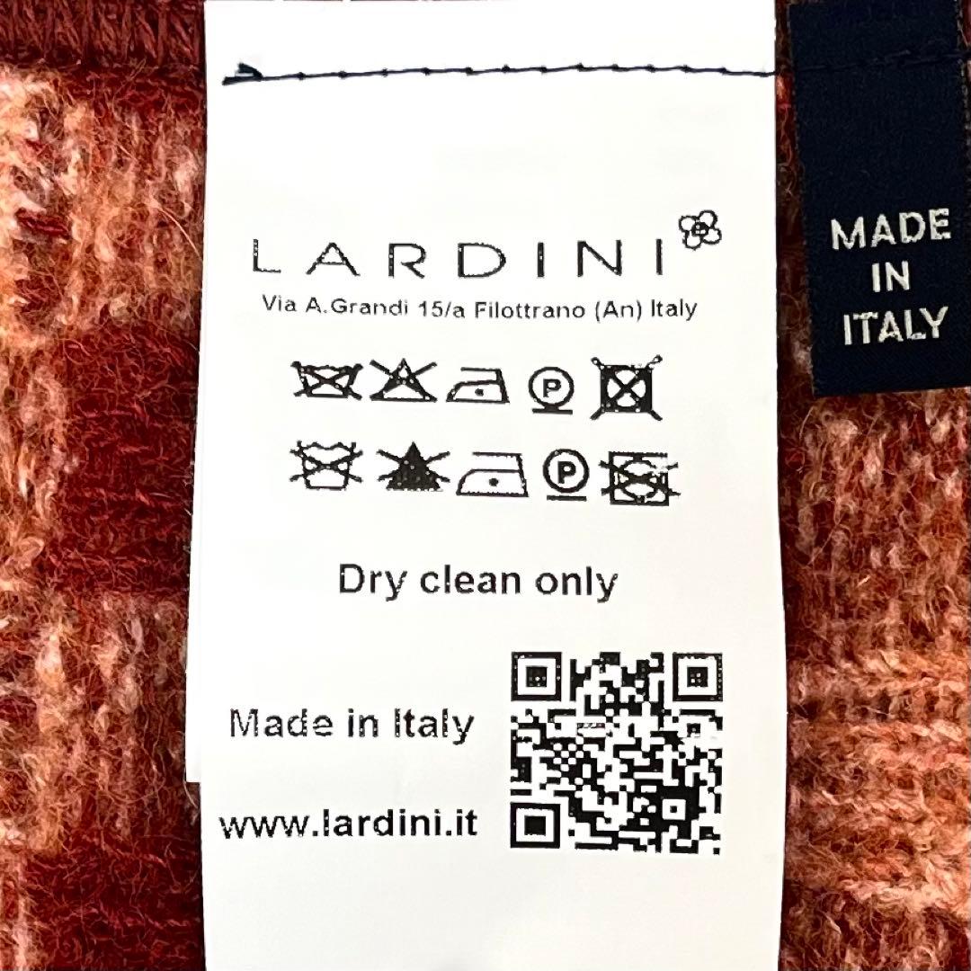 未使用級 LARDINI アルパカ六者混 グレンチェック アンコンジャケット M