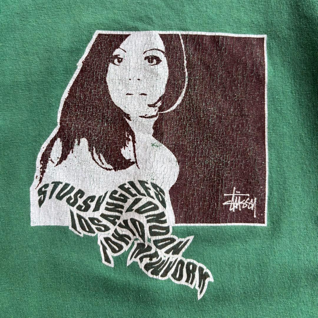 00s old stussy graphic print tee usa製