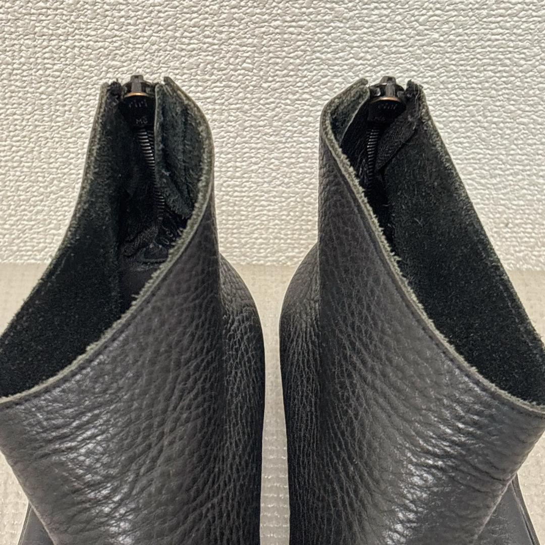 アルシュ arche シボ革 バックジップ フラットデザインショートブーツ 37