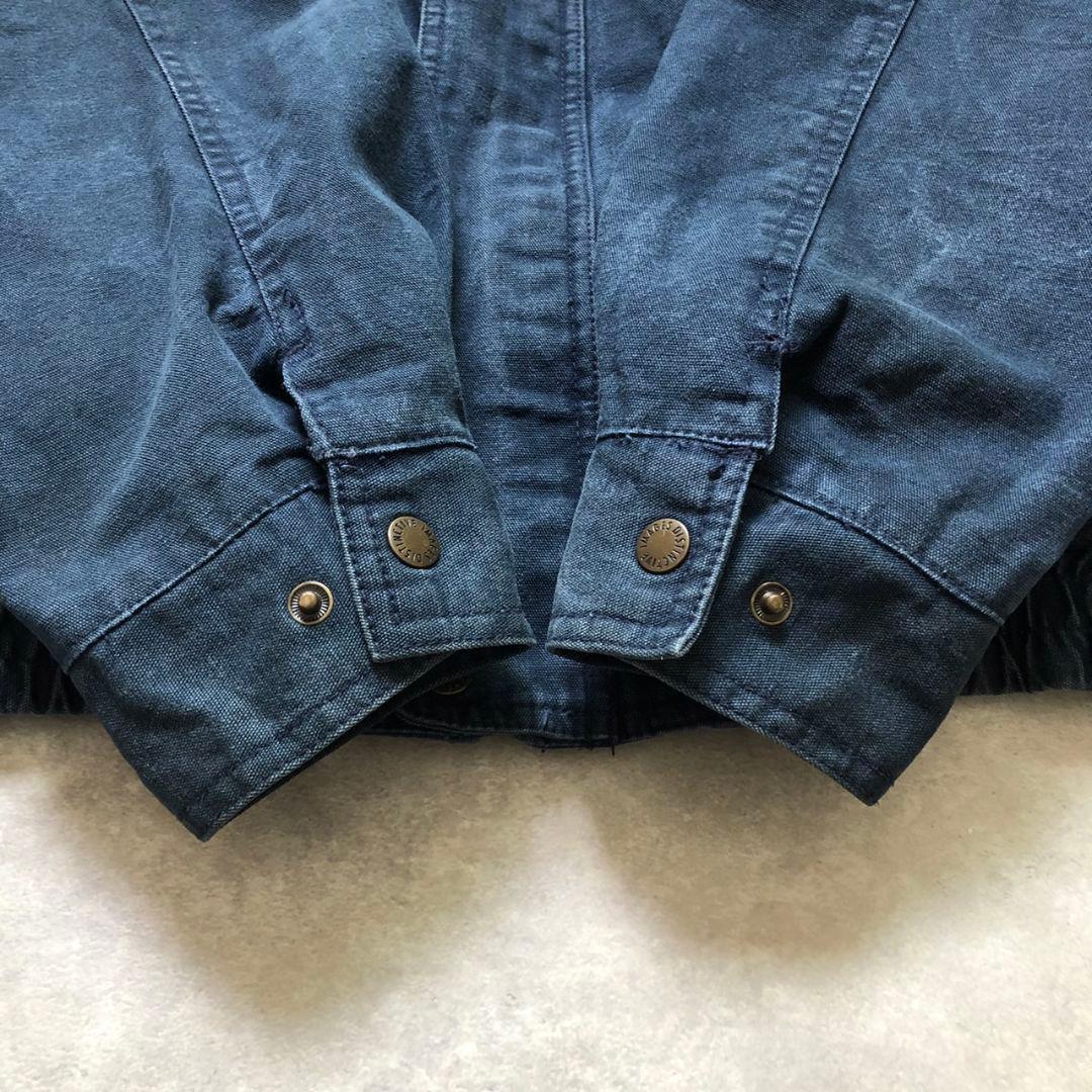 超希少XXL 90s 企業刺繍 ダックジャケット 襟レザー ナスコン