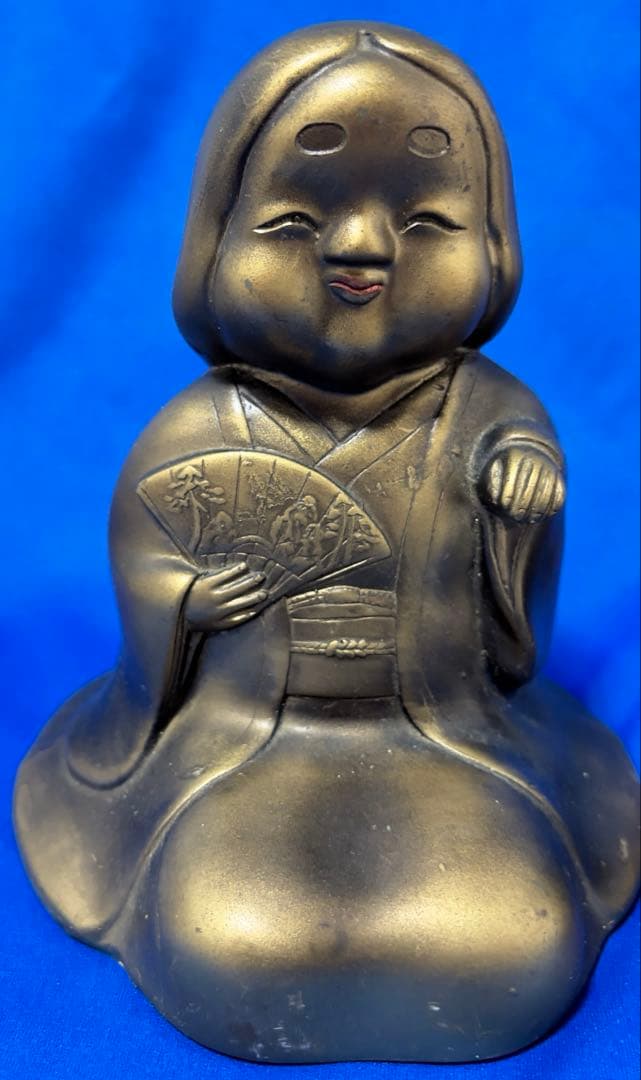 【2体セット】お多福像 春画　置物 お福さん おかめ 骨董品 手招き座像
