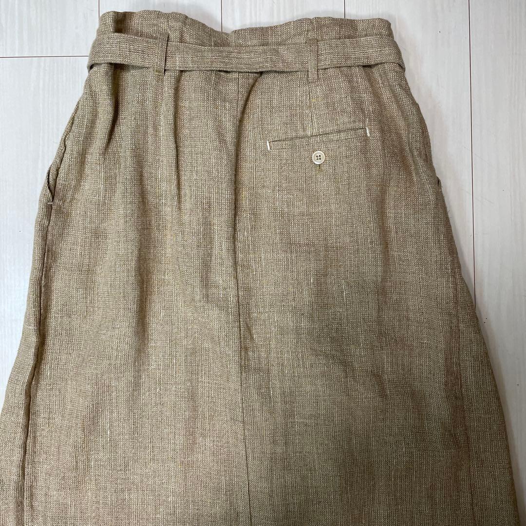 45R　コットンリネンのラップスカート　ベージュ