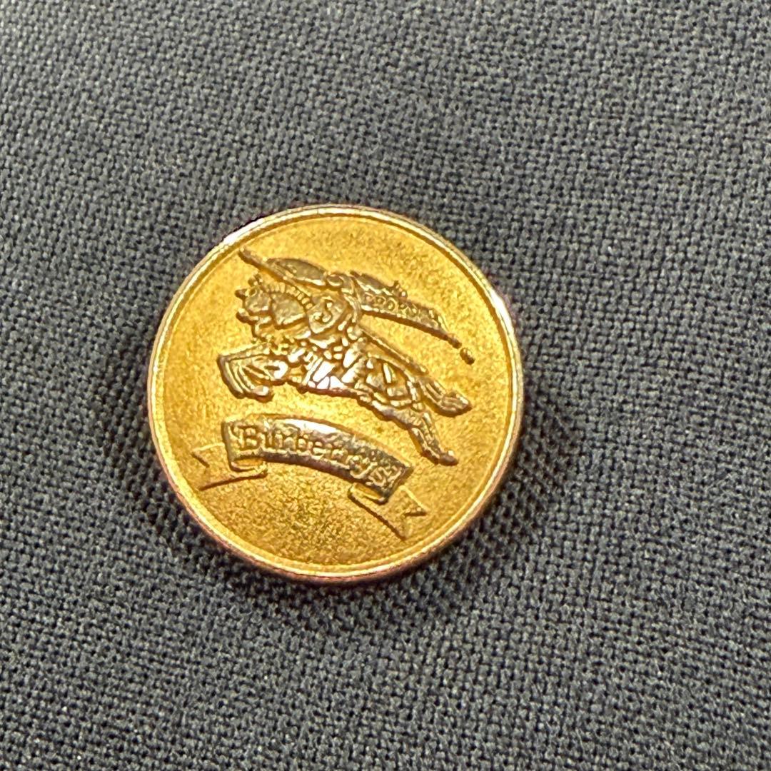 極美品 バーバリー 紺ブレ 刻印金ボタン モヘヤ混ダブル 裏地シャドーホース
