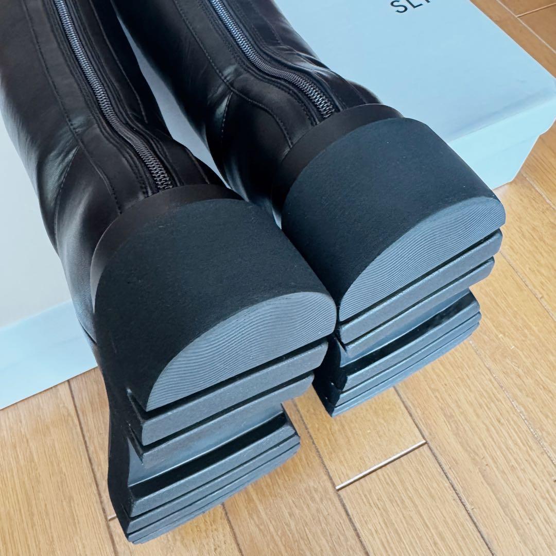 靴 SLY BULB TOE KNEE BOOTS