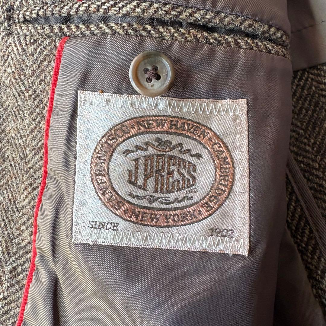 J.PRESS 胡桃ボタン ヘリンボーン ツィード テーラードジャケット