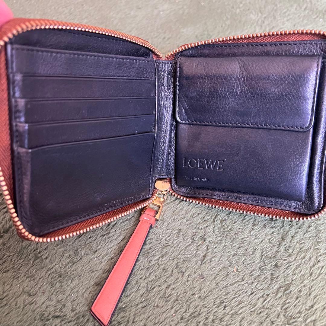 ロエベLOEWE陰陽二つ折り財布コンパクトジップウォレット