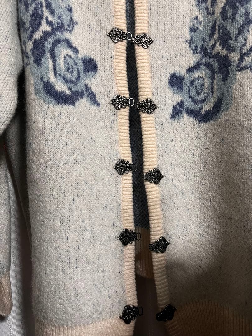 idem イデム　flower china cardigan