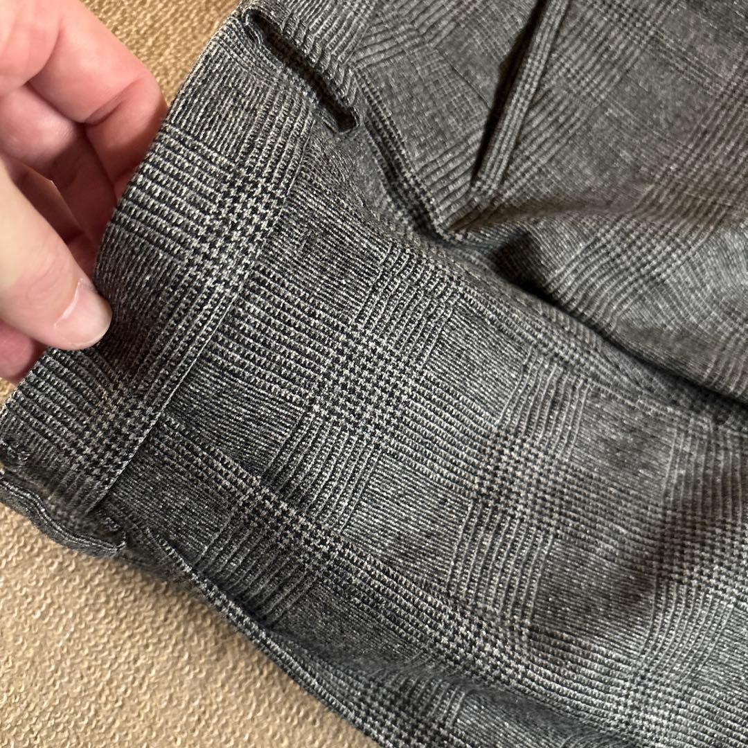 グレンチェック　起毛素材　セットアップ　ベスト付き　MORLES