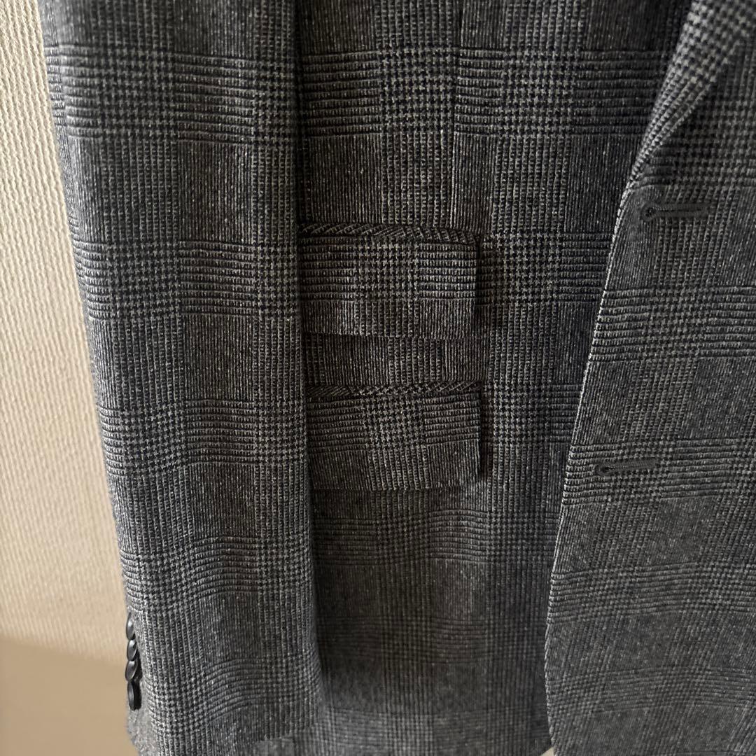 グレンチェック　起毛素材　セットアップ　ベスト付き　MORLES