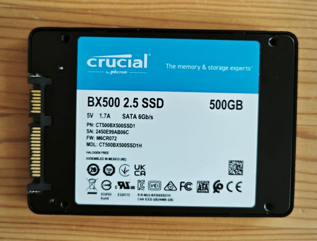 内蔵型SSD crucial BX500 2.5 SSD 500GB