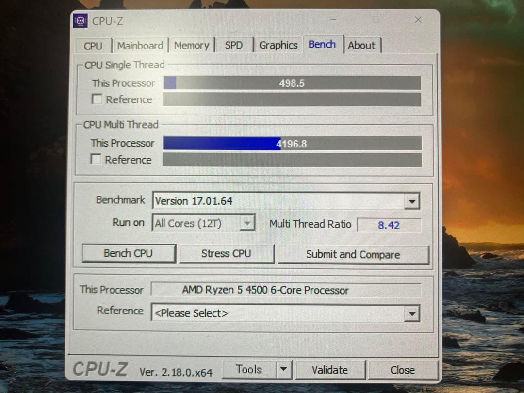 美品●AMD Ryzen 5 4500 純正クーラー付●動作確認済、ベンチ良好