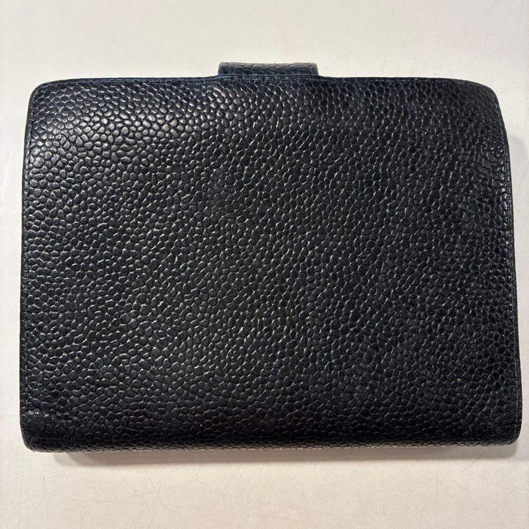 B*-様 CHANEL シャネル　【良品】 ブラックレザー 二つ折り財布
