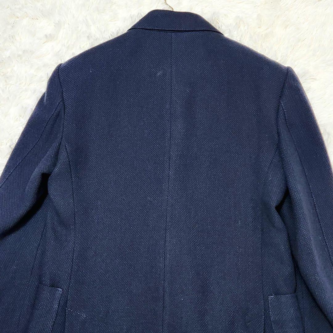 ZARA ザラ ダブル ブレザー 紺ブレ 銀ボタン リネン ブレンド 春夏
