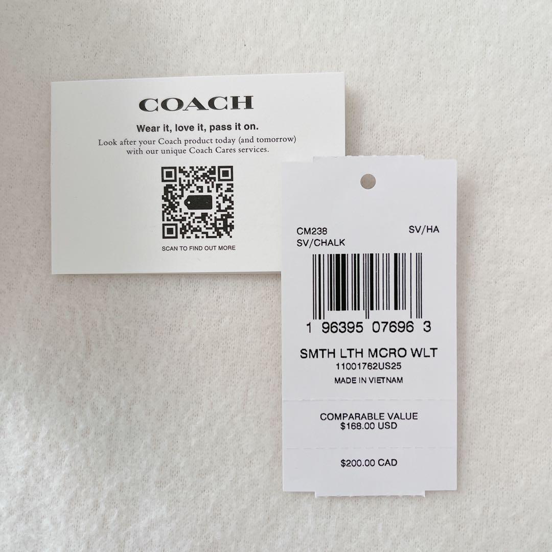 最終処分【新品】COACH マイクロ ウォレット ミニ財布 CM238 ホワイト