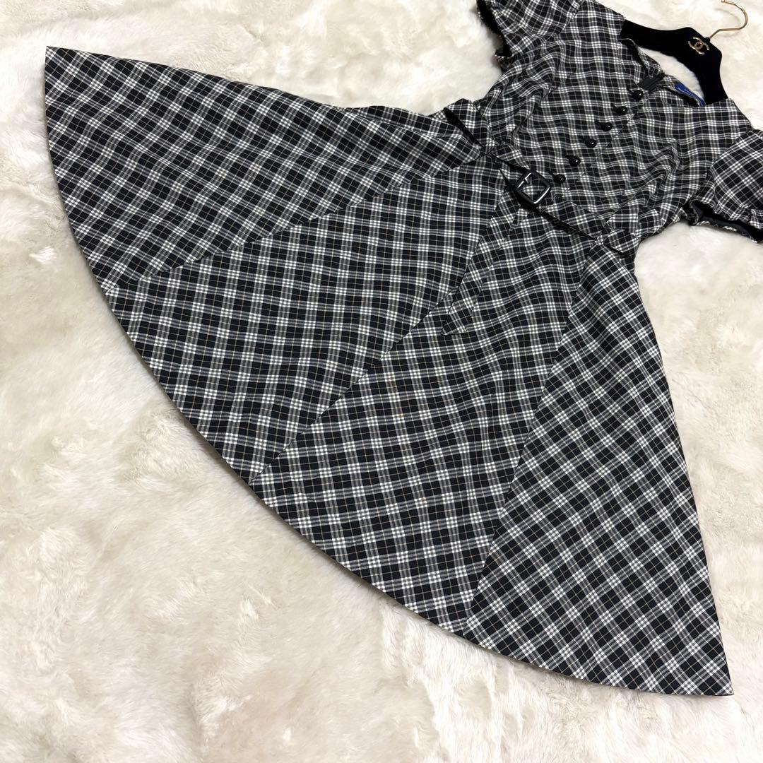 極美品✨バーバリーブルーレーベル ワンピース ノバチェック ネイビー Aライン