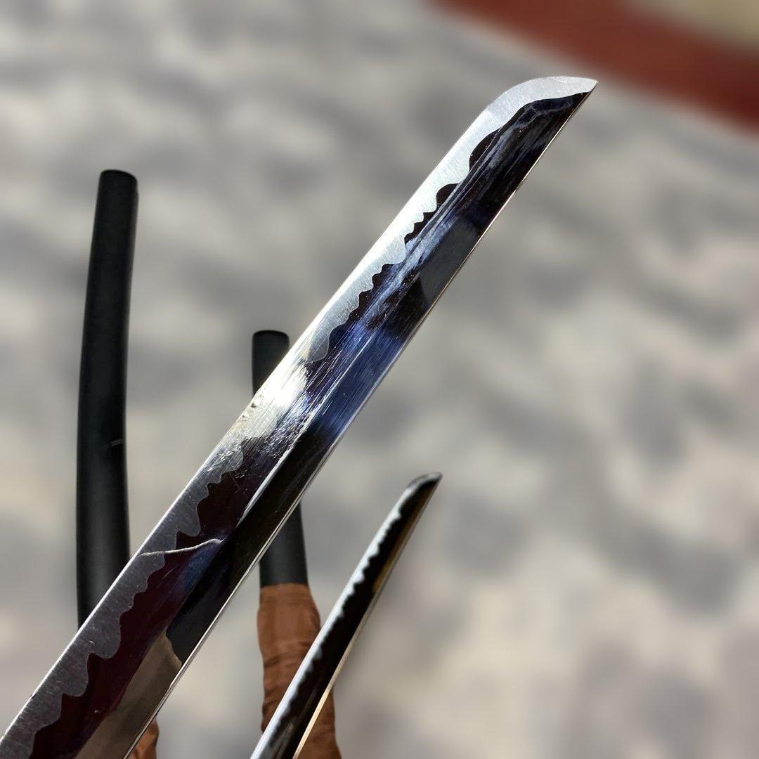 激安模造刀大小２本セット(刀袋付) 黒柄