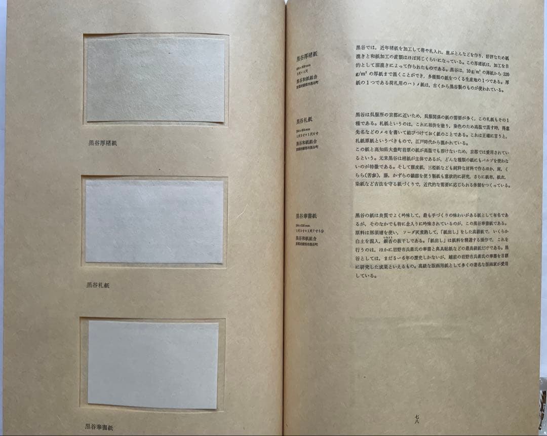 『手漉和紙』毎日新聞版　S50年　生漉紙他450点　日本の手漉和紙の集大成　民藝