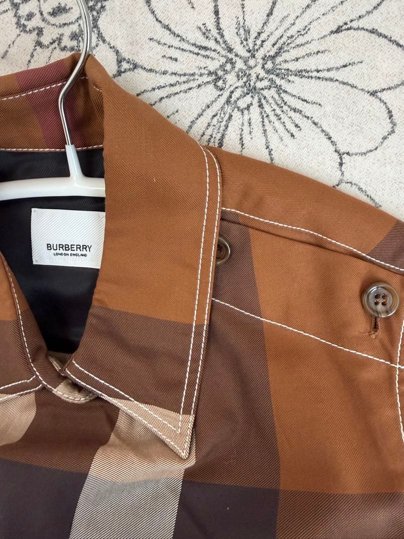 【BURBERRY】ブラウン系チェック ノースリーブワンピース
