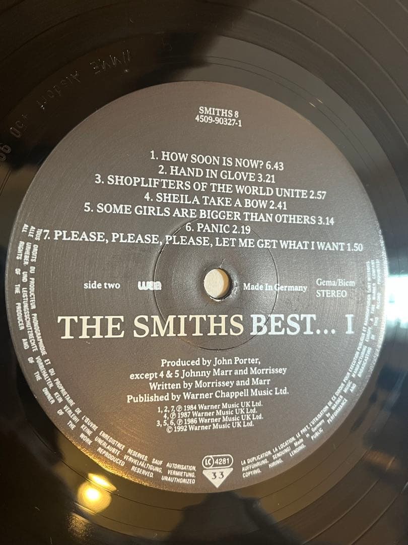 THE SMITHS BEST I UK盤アナログレコード