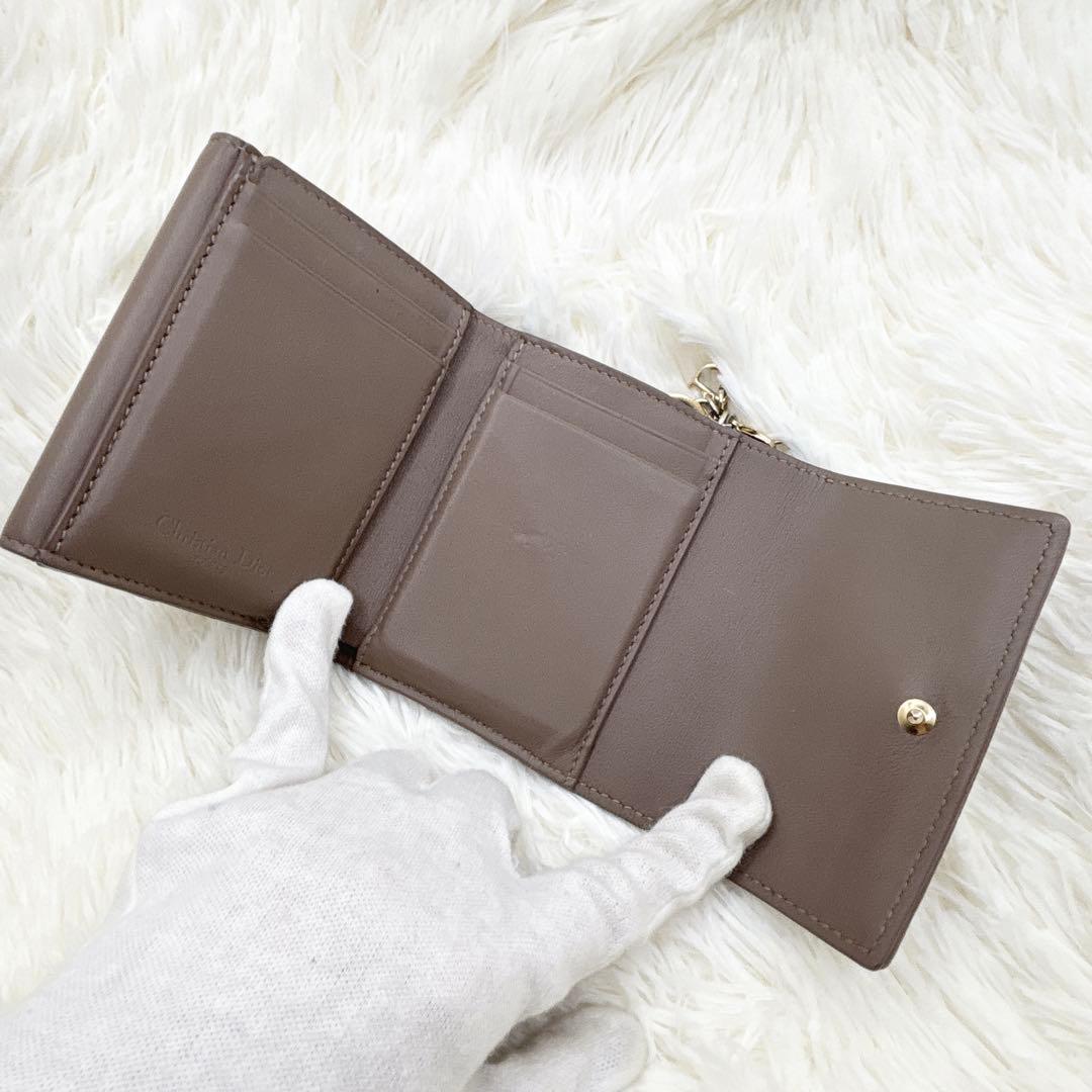 付属品完備✨ディオール カナージュ ロータスウォレット 三つ折り財布 ベージュ