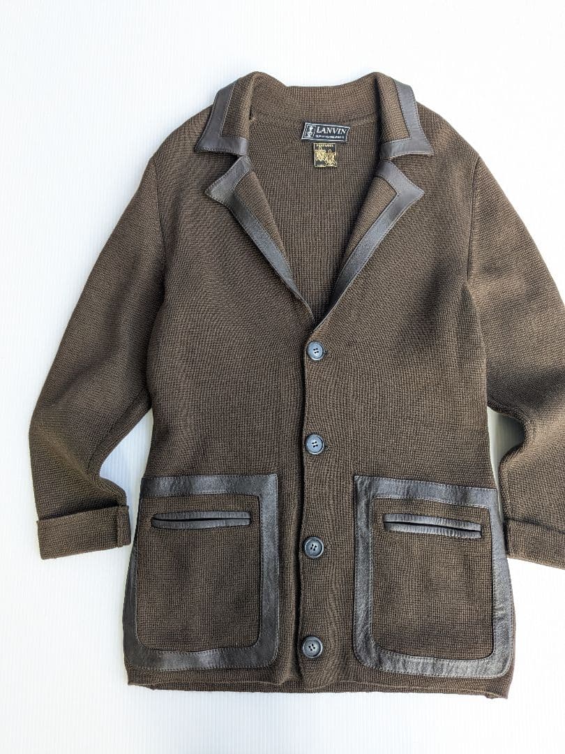 貴重◎ 90's lanvin wool × leather jacket
