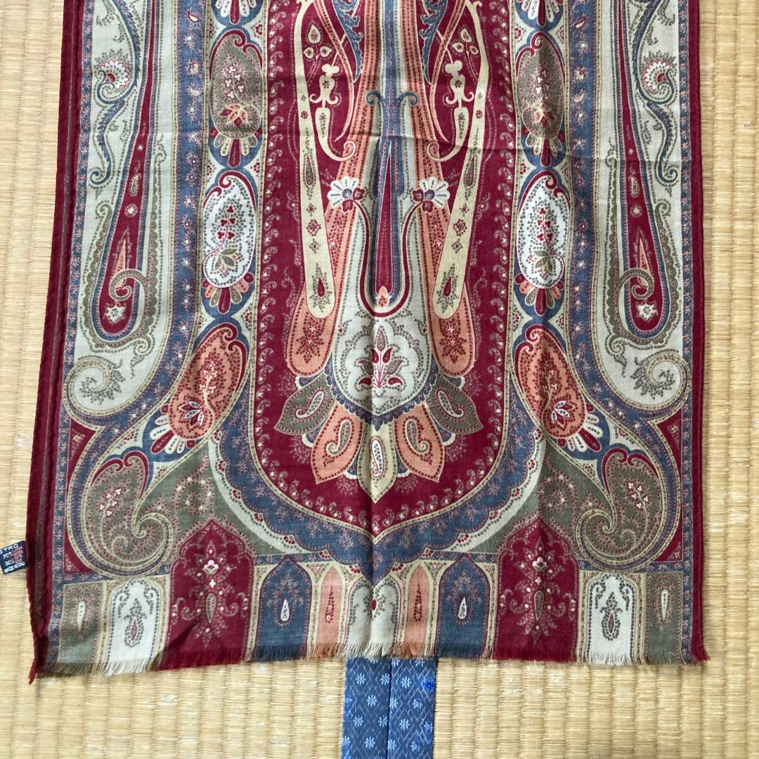 ETRO シルク ウール イタリア製 ぺイズリー柄 ストール