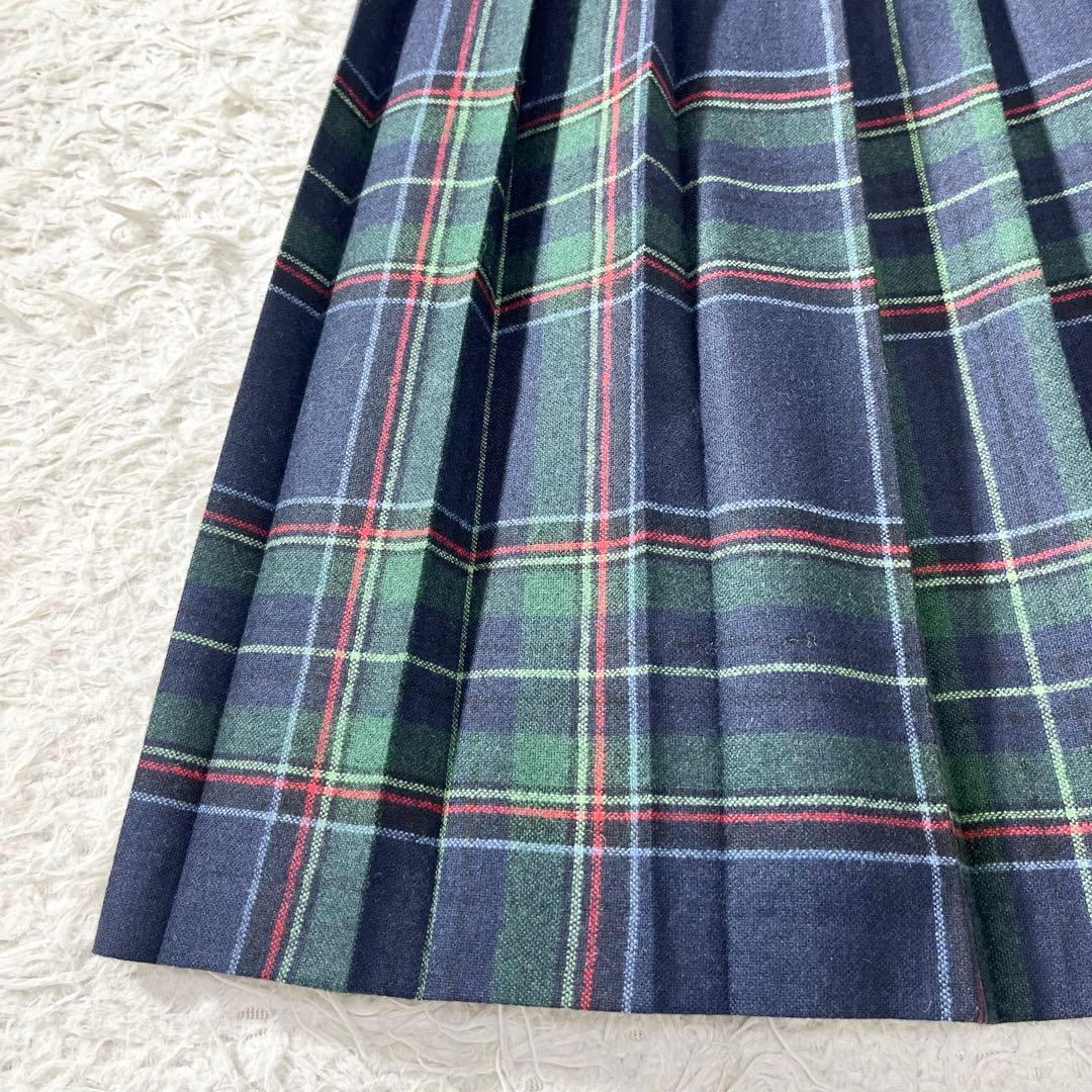 【美品】オニールオブダブリン 牛革ベルト ウール プリーツ スカート GB10