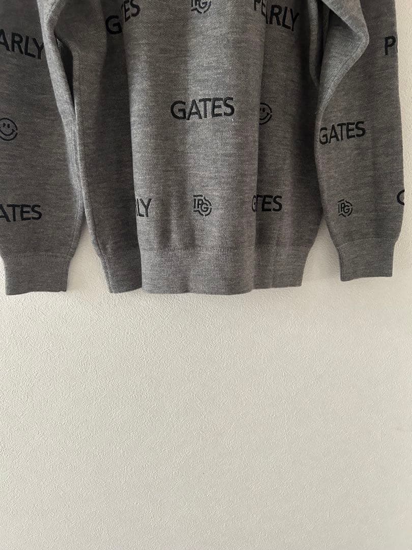 PEARLY GATES ロゴセーター グレー　パーリーゲイツ 5 メンズ