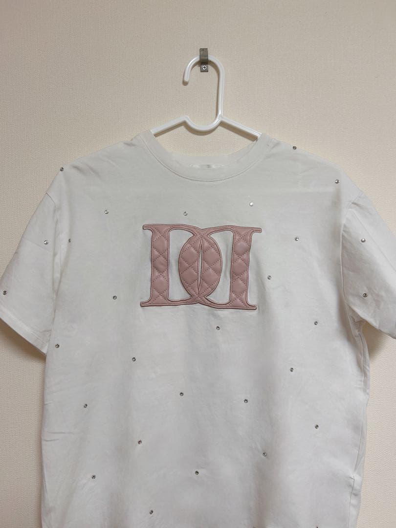 Darich キルティングアップリケビジューTシャツ ホワイト【即日発送】