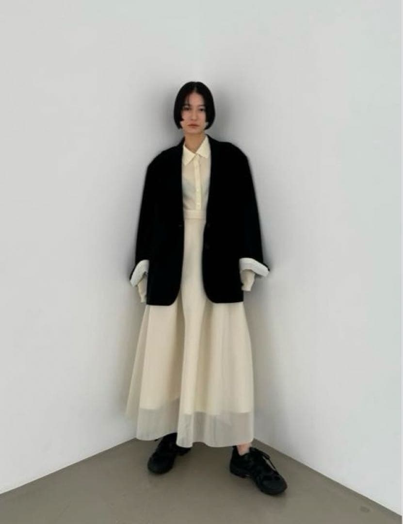 スカート CLANE SHEER RUSSELL VOLUME FLARE SKIRT