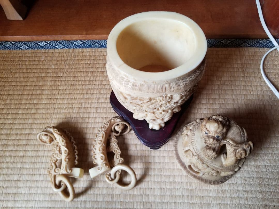 象牙風 練物 香炉 中国古美術