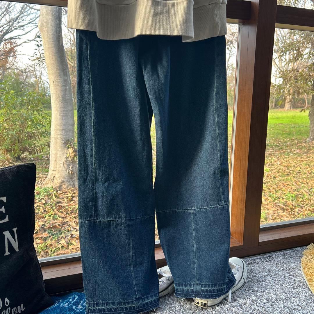 REMIXデニムストレートパンツ USED NAVY
