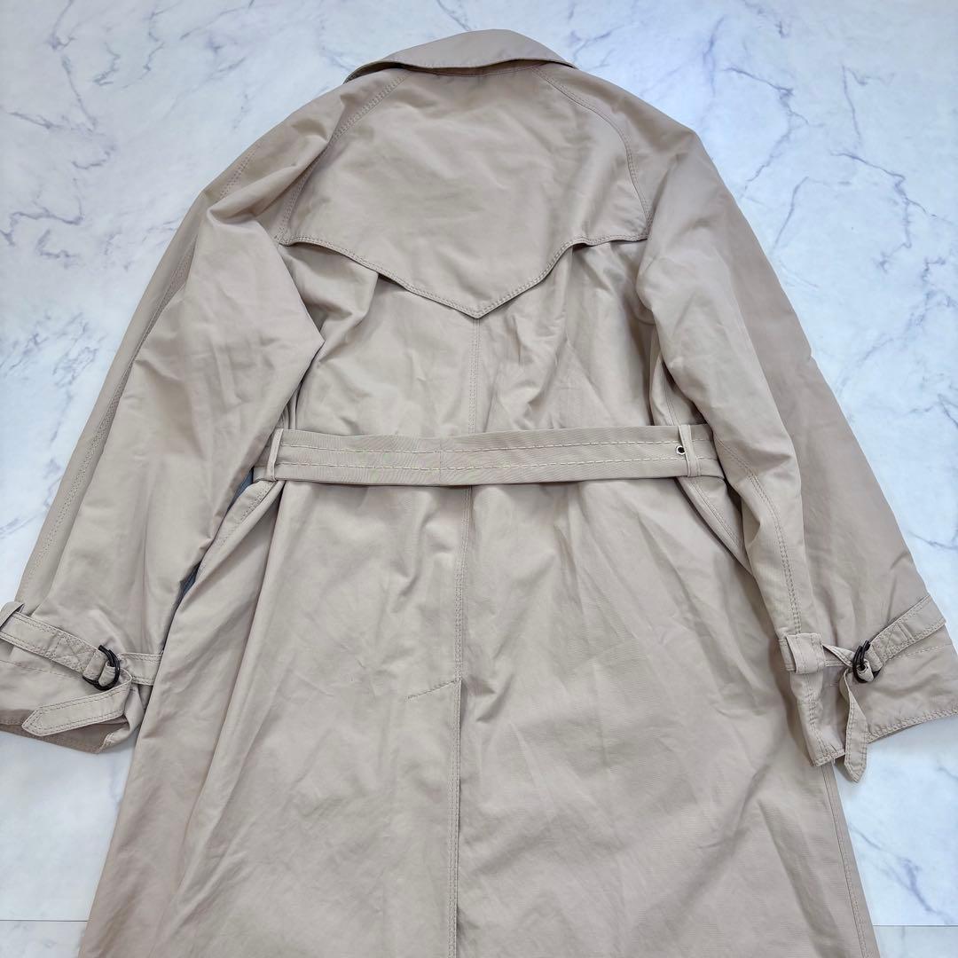 美品 MaxMara レインウェア ダブルトレンチコート ロング ベージュ 36