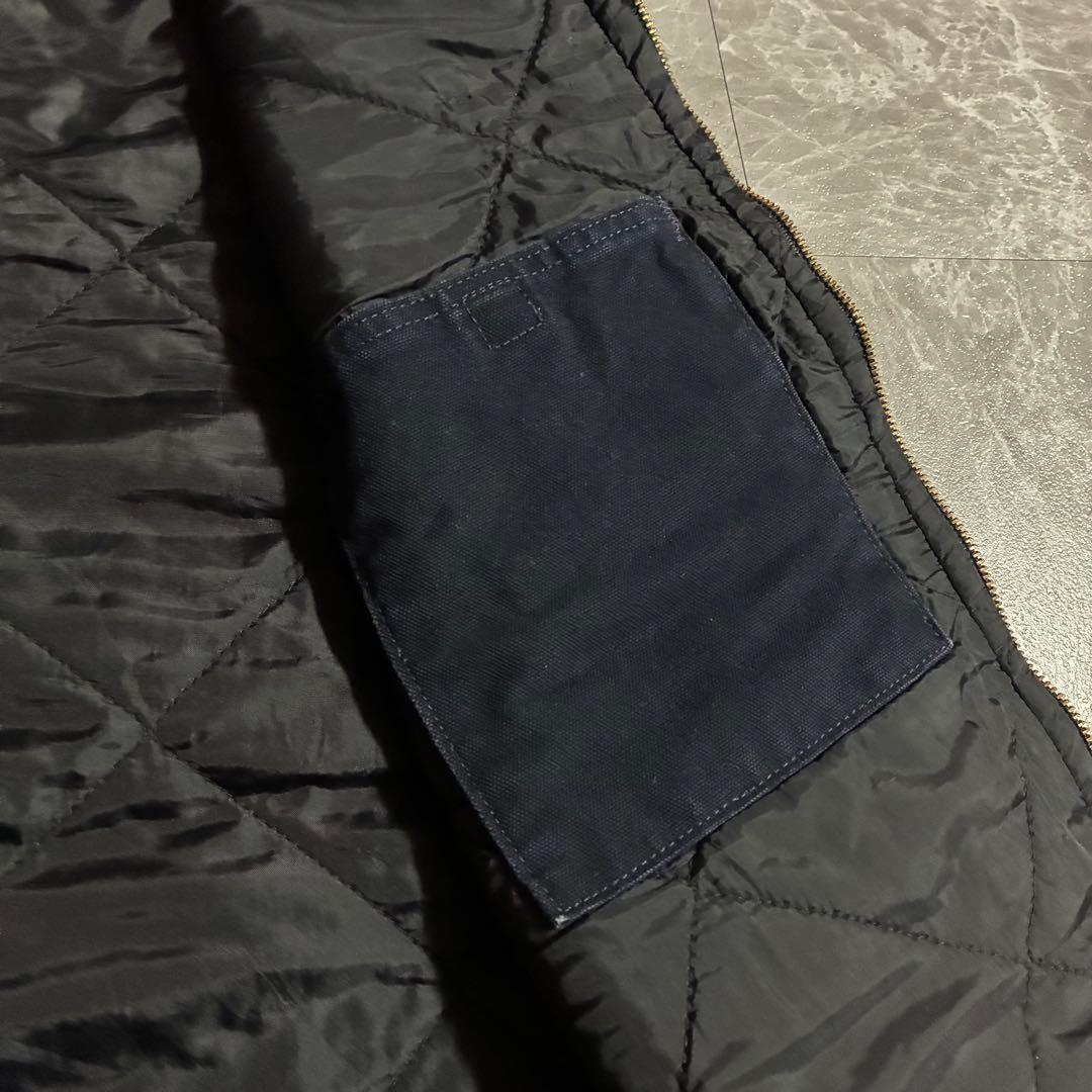 90s-00sCarharttメキシコ製ダックベスト ペンキアートXL ネイビー