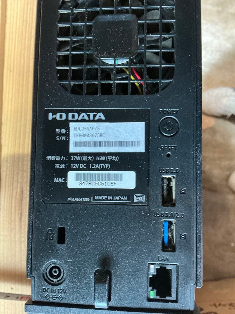 I-O DATA HDL2-AA6/E 6TB. NAS 中古